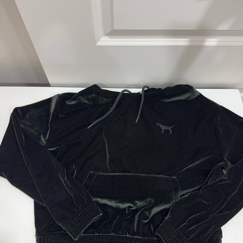 PINK Victoria's Secret Green Velour Hoodie